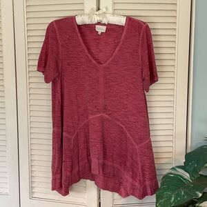 Deletta Pink V-Neck Top
